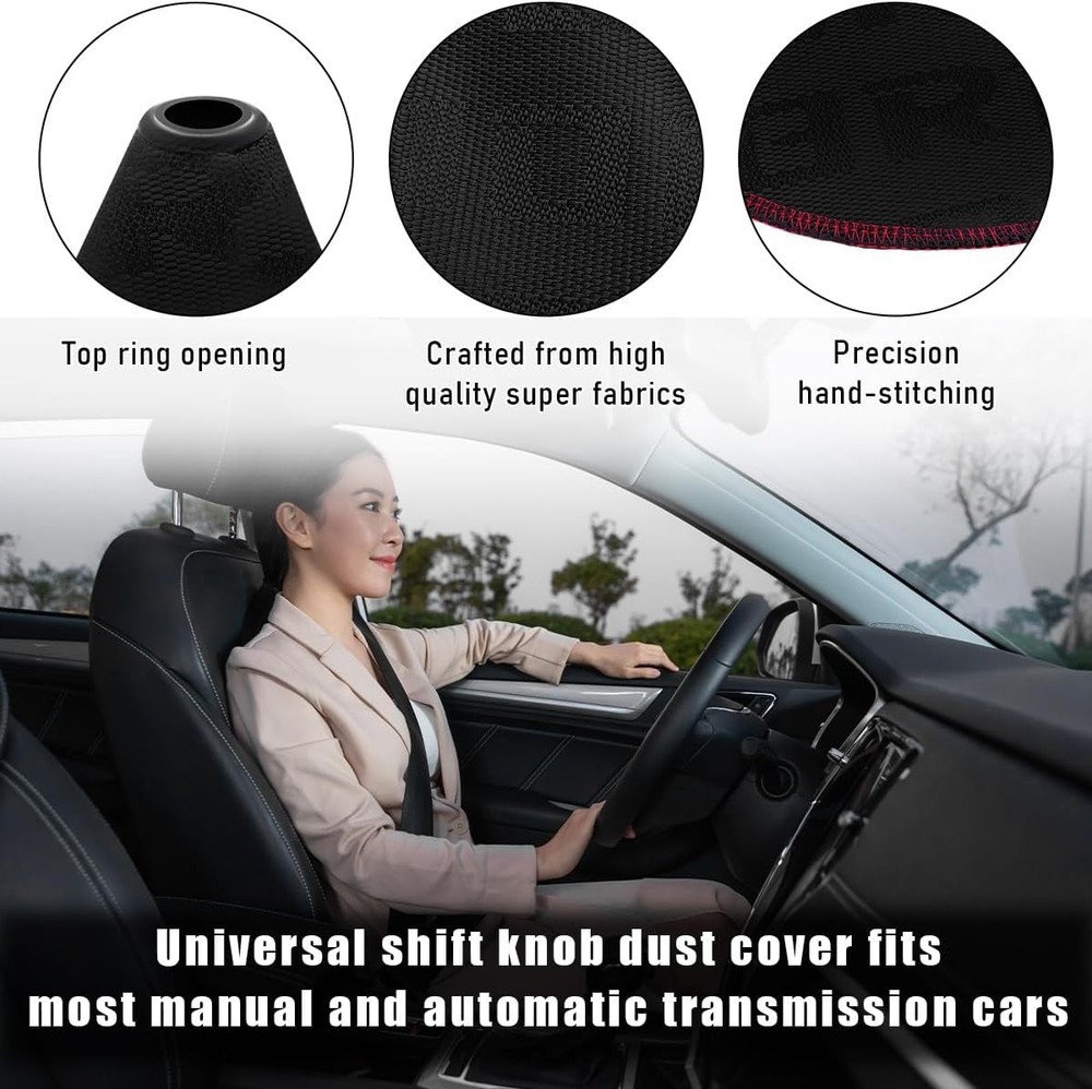 Car Shift Boot Cover, Waterproof Canvas Fabric Manual Automatic Shift Black