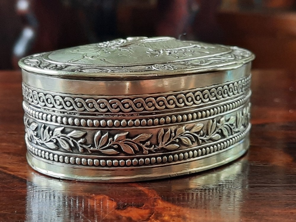 800 Silver German Trinket Box 53.3 grams 2 3/4"
