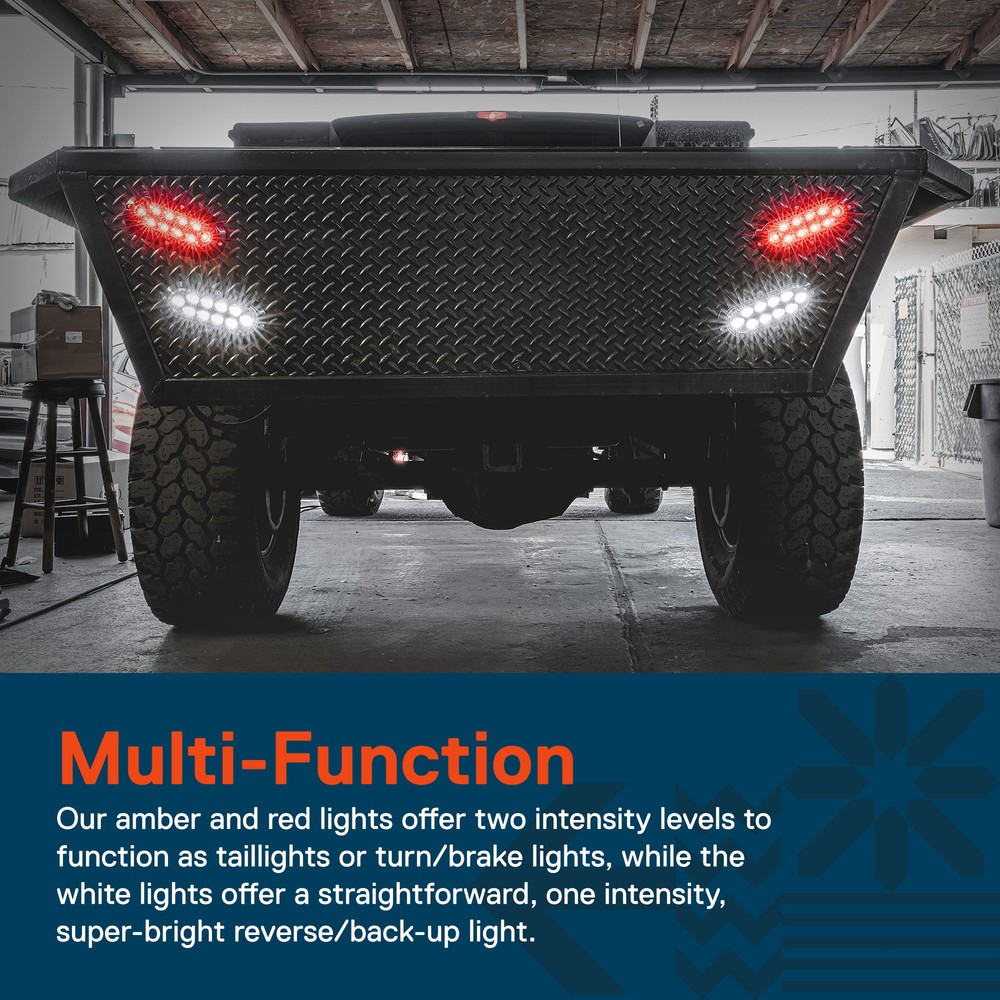 6" Oval White Surface Mount LED RV Trailer Tail Lights Reverse Back Up IP67