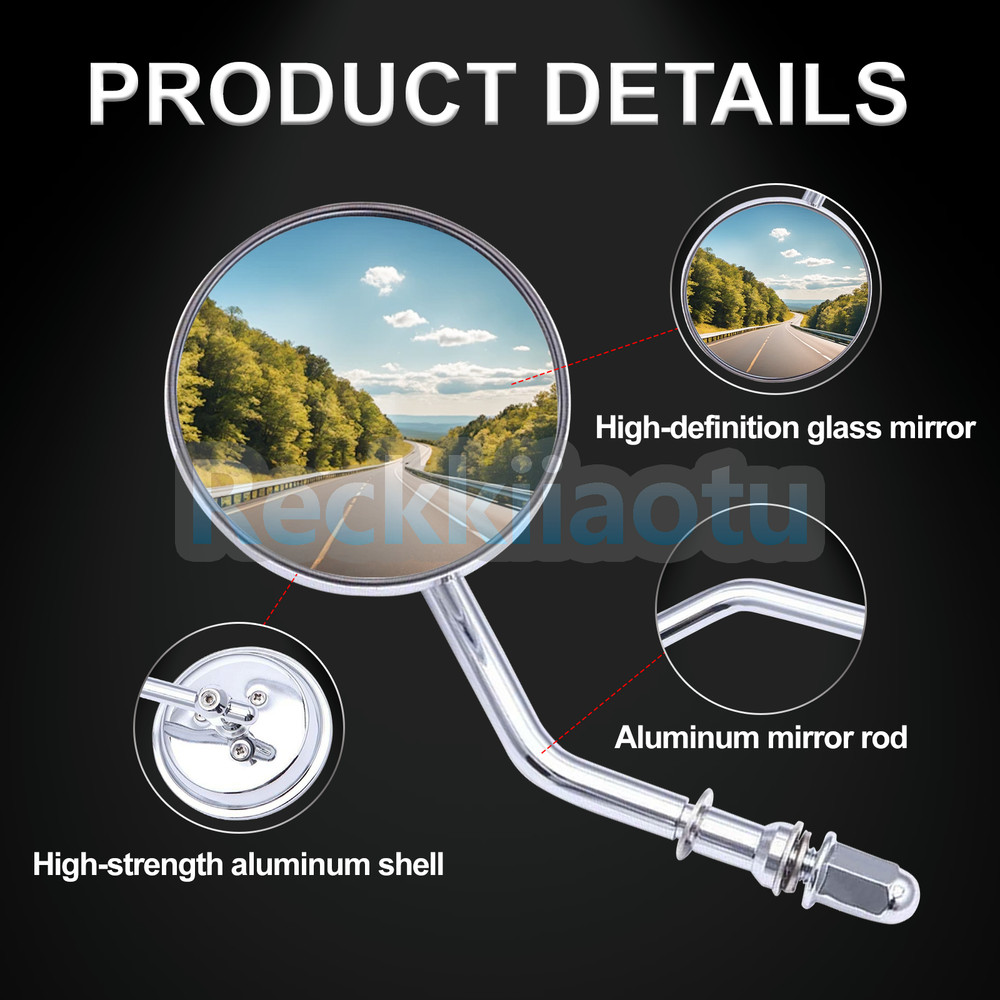 Chrome Motorcycle Wing Rearview Side Mirror For Hard Candy Custom FXS