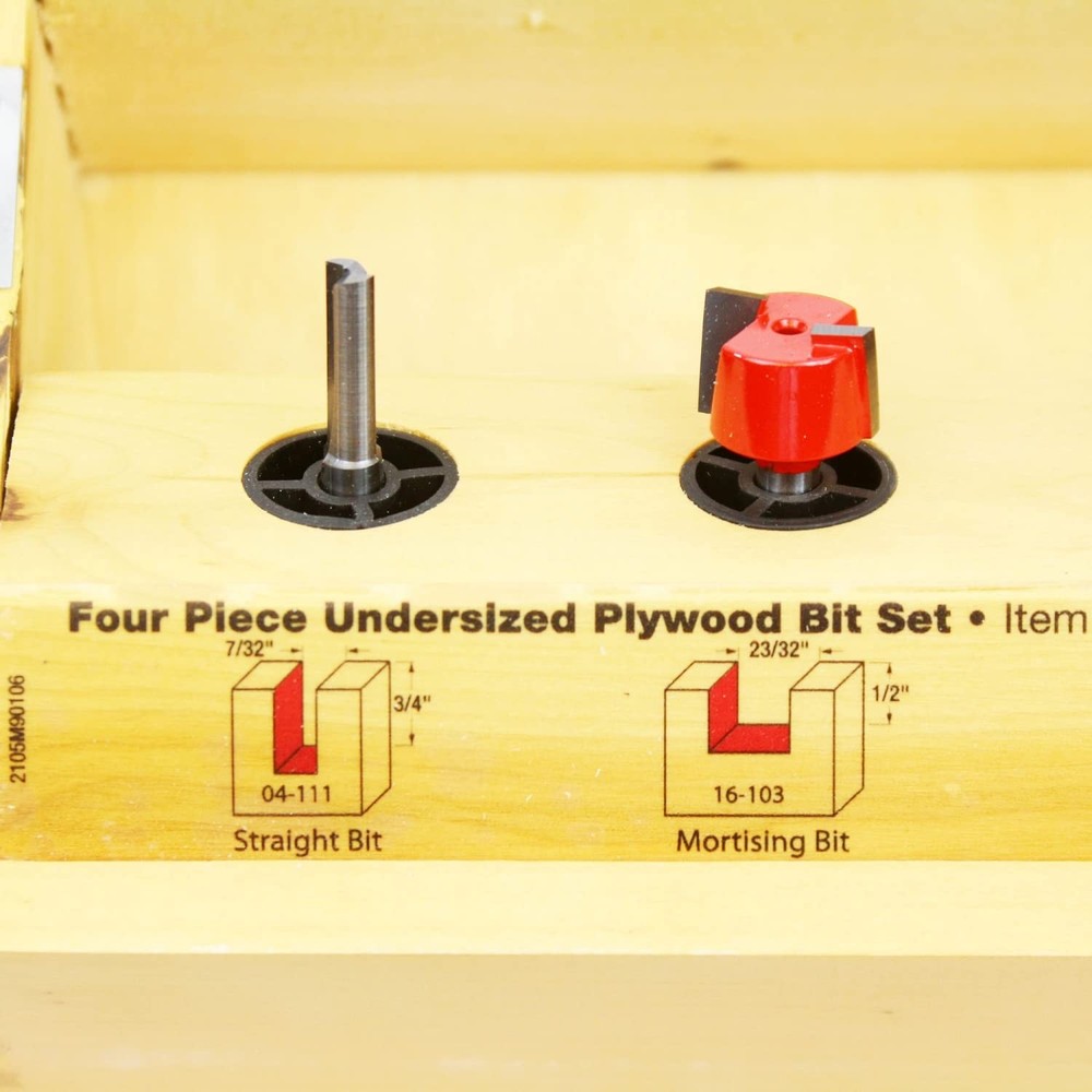 4 Piece Undersized Plywood Drill Bit Set 1/4" Shank