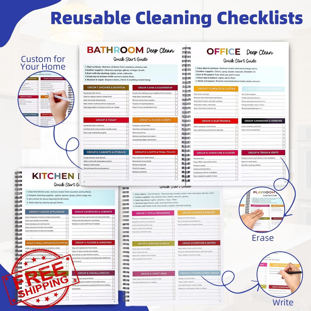 ADHD Cleaning Planner Undated House Chore Schedule