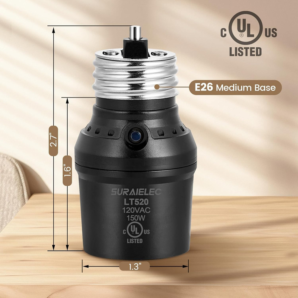 Light Sensor Socket, Automatic Dusk to Dawn Light Socket with 360° Sensor Rotati