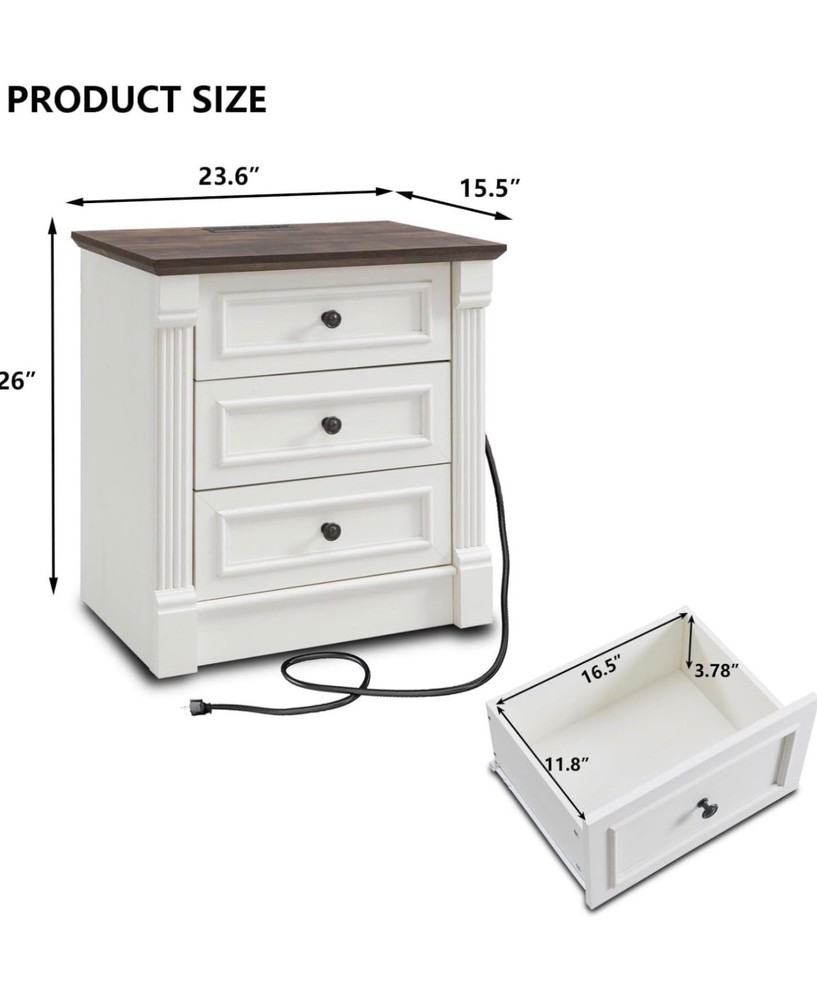 NEW IN THE BOX WHITE NIGHTSTAND