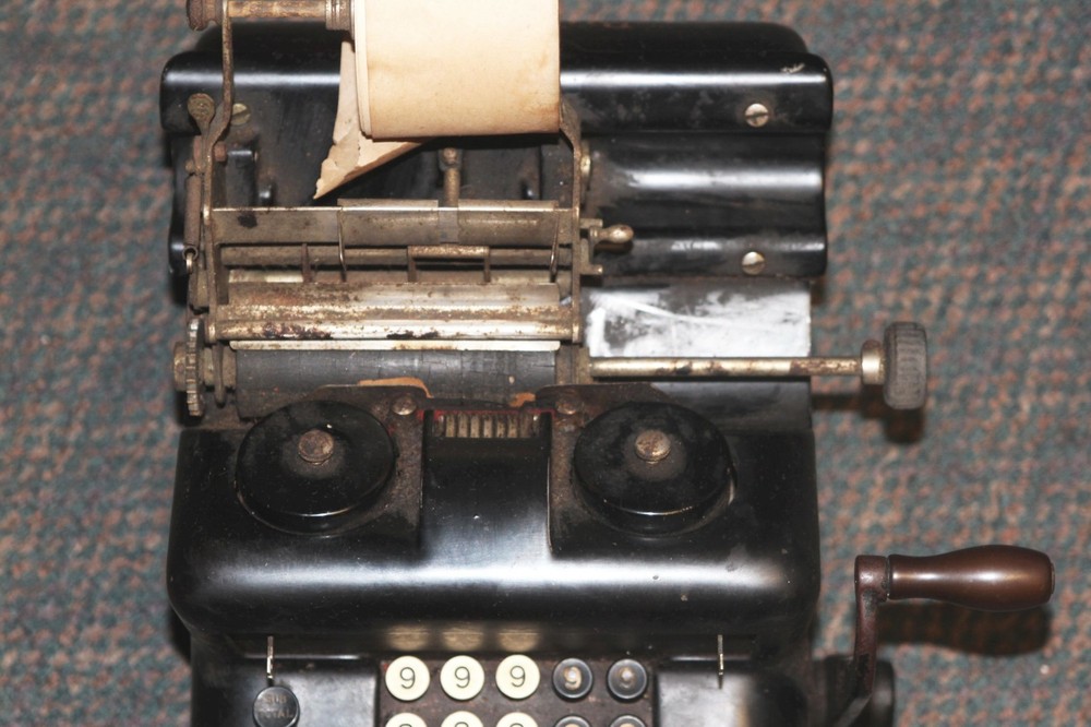 Vintage Burroughs Mechanical Adding Machine 5 Column Class-3