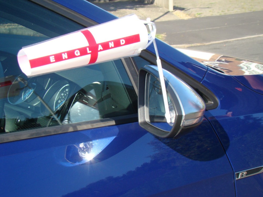 England LIONESSES Car Flags X 2  Wing Mirror Fitting -   £6 Incl Postage