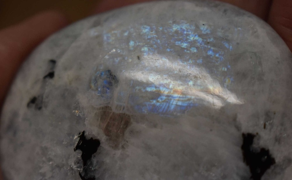 Rainbow Moonstone Palm Stone #12