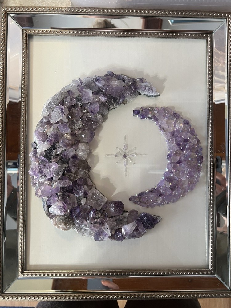 Beautiful Moon Crystal Grid With Amethyst