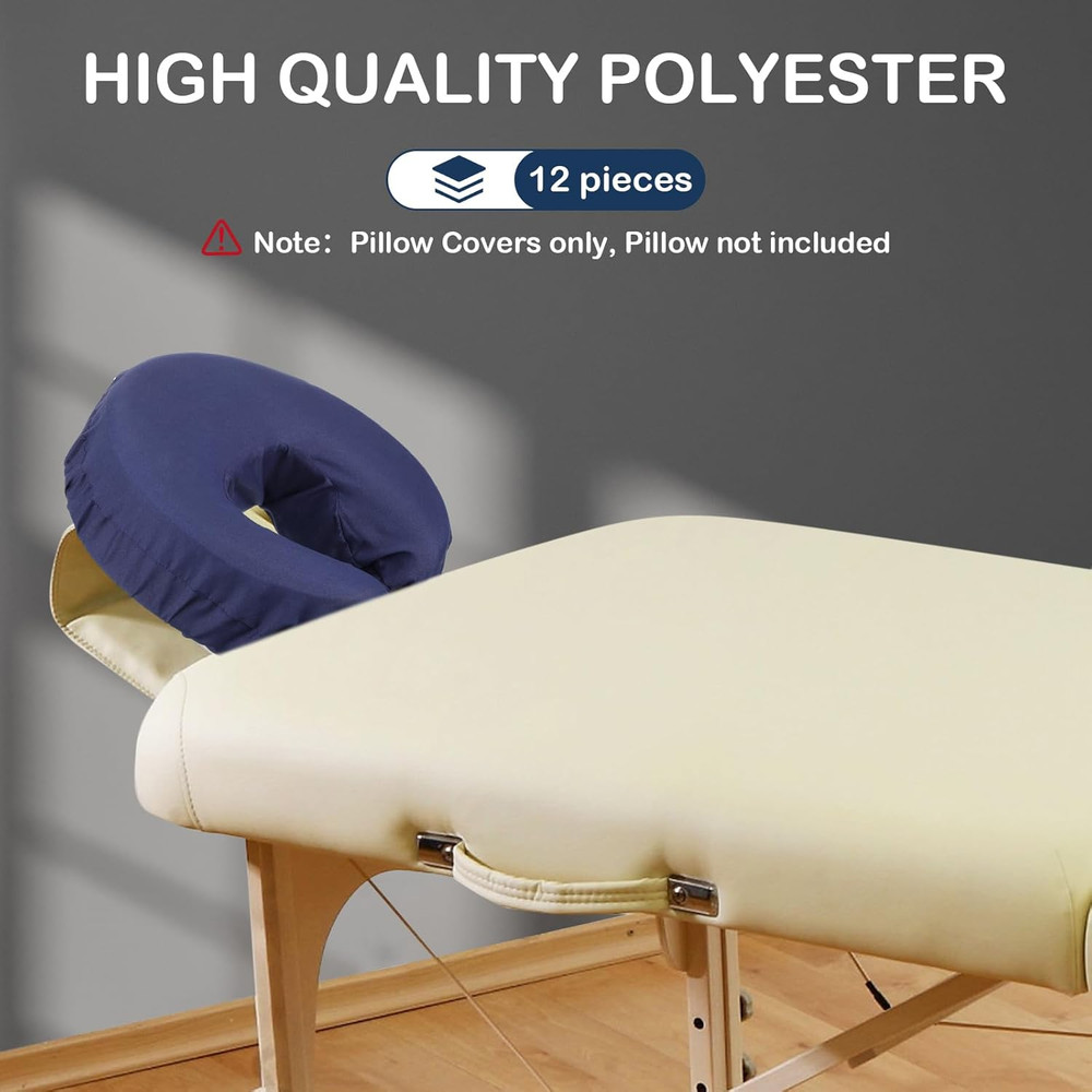 12 Pcs Face Cradle Covers for Massage Head Rest Microfiber Reusable Soft Thicker