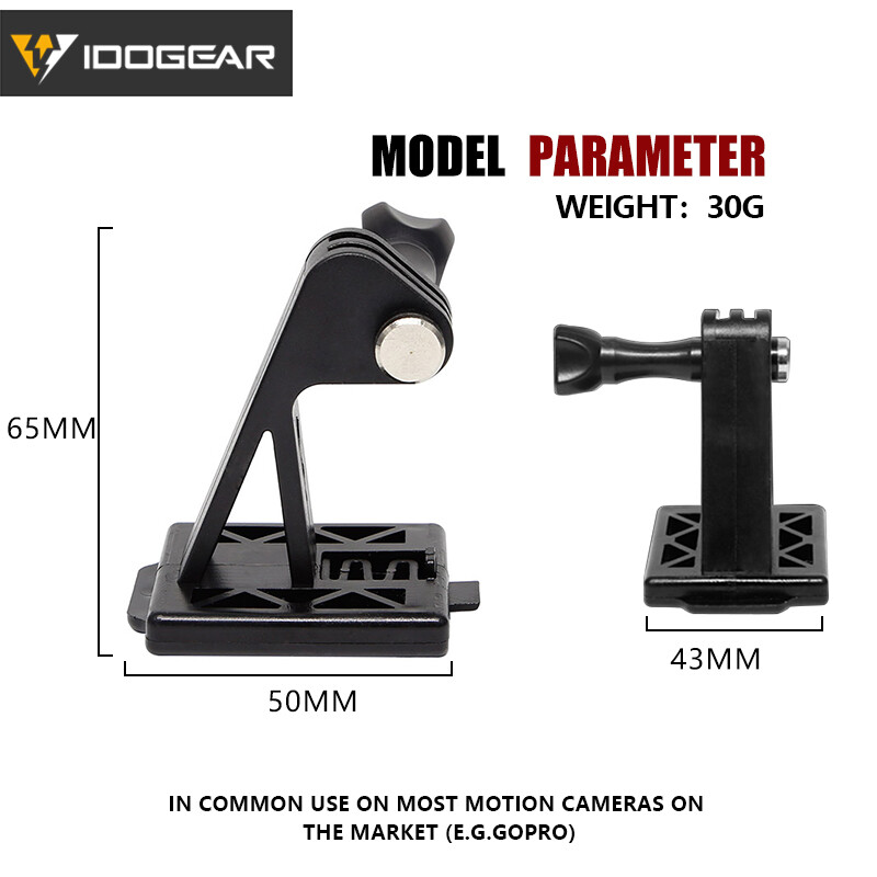IDOGEAR Tactical Camera Helmet Fixed Adapter Mount Camera Adapter Kit for GoPro