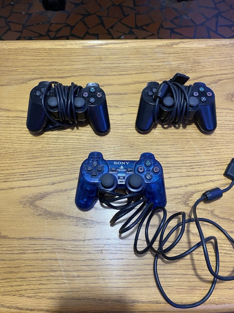 Sony PS2 Console and Games With Controllers