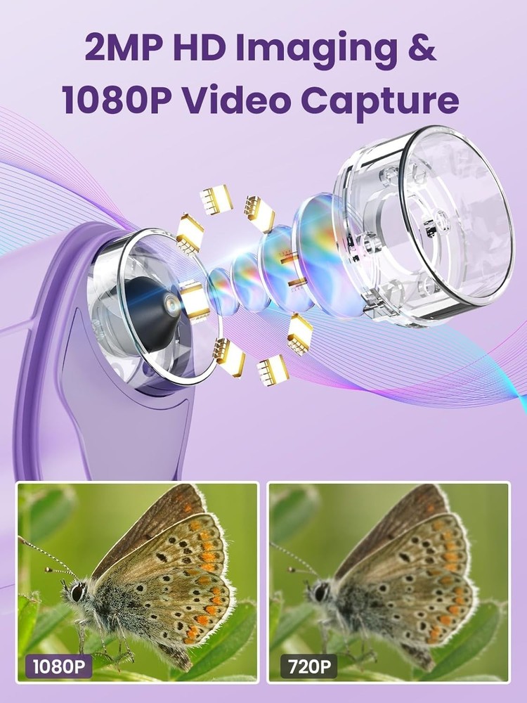 Handheld 1000X Microscope for Kids - Educational Fun with 2.4 Inch Screen