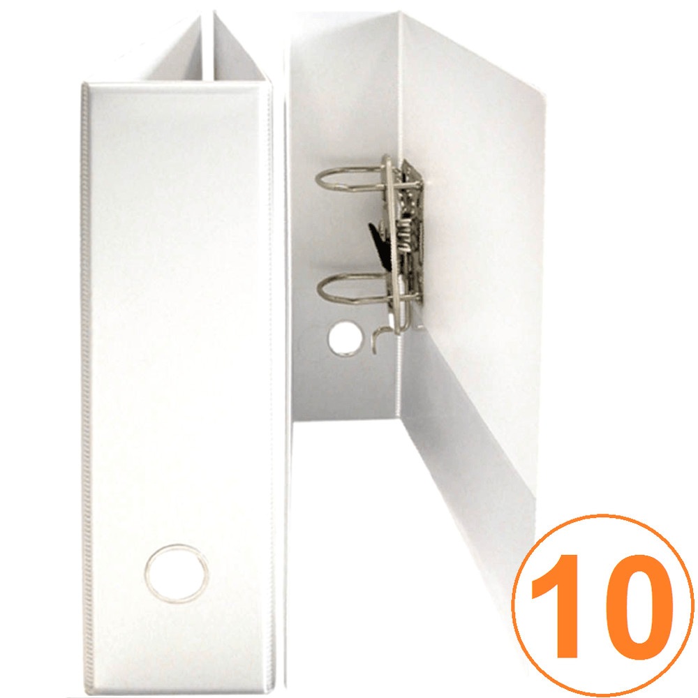 NEW 10x Bantex Insert Lever Arch File Folder 70mm A4 White Box BULK