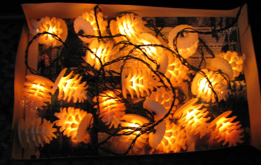 Frosted Pinecone 20’String Lights ~ Christmas Tree ~ Camping Multipurpose 2