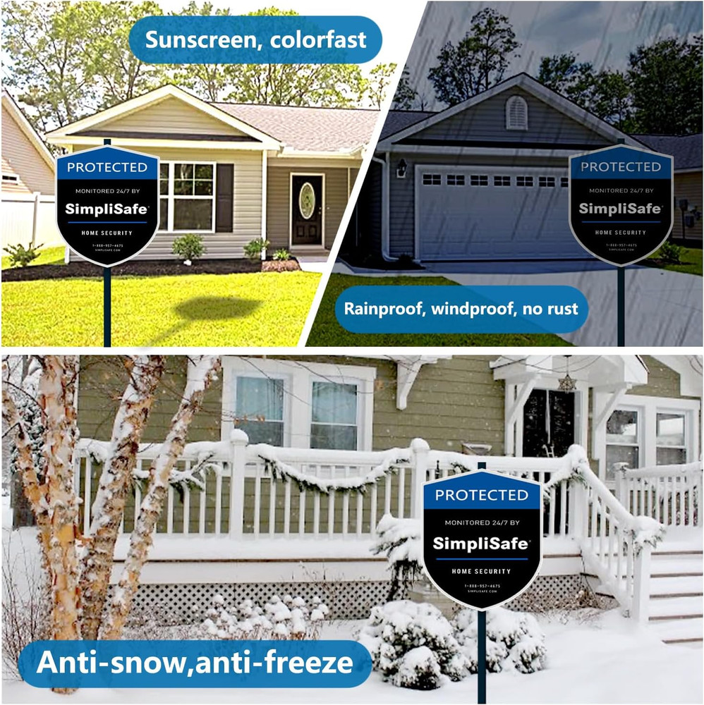 3PCS Yard Sign Shield Compatible for Simplisafe Home Security System，3Pcs Door/W