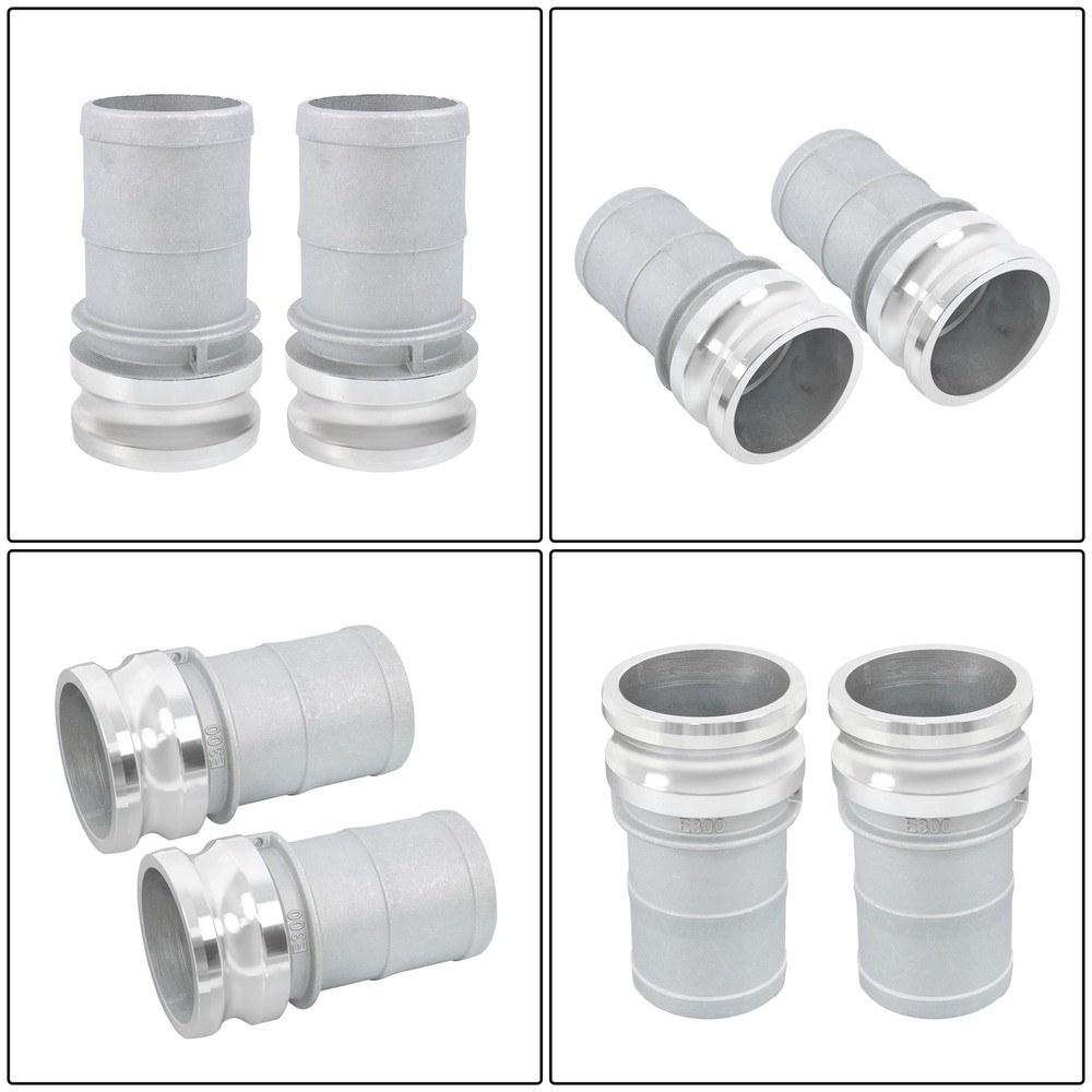 2 Pack 3" Aluminum Camlock Type E Adapter Universal Hose Connection Kit