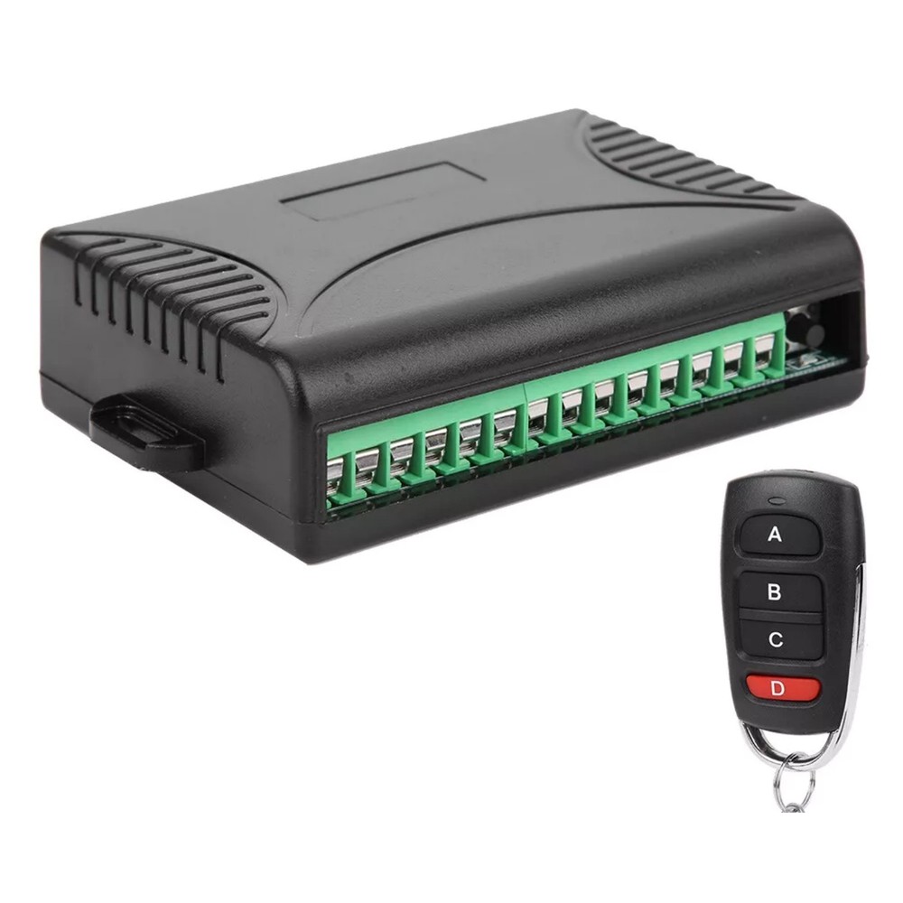 Receiver+Transmitter 4 Channel Remote Control Relay Switch Light Controller