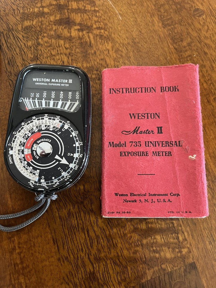 Weston Model 737 Master III Universal Exposure Light Meter With User Manual