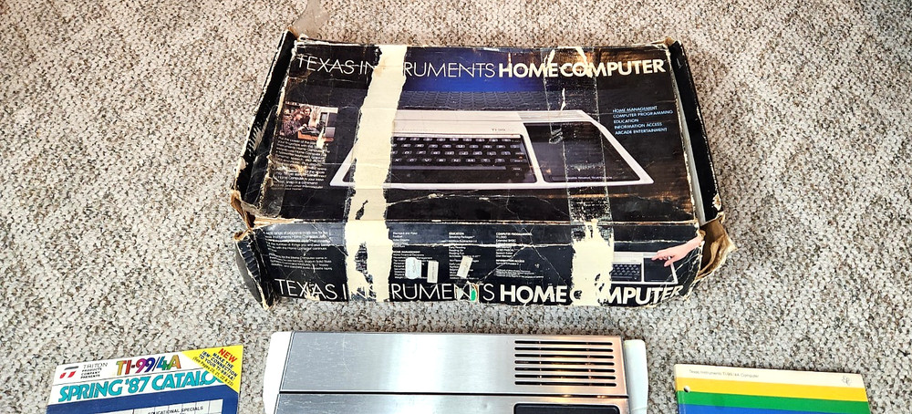 Texas Instruments TI-99/4A Home Computer Original Box W/Power Supply. Untested.