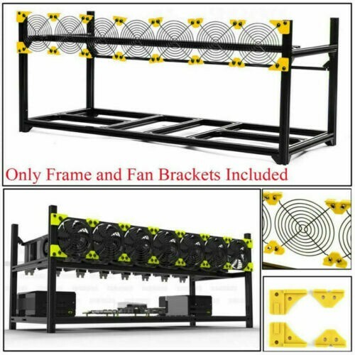 Veddha Aluminium 8 GPU Mining Rig Frame Open Air Case Stackable Deluxe Edition