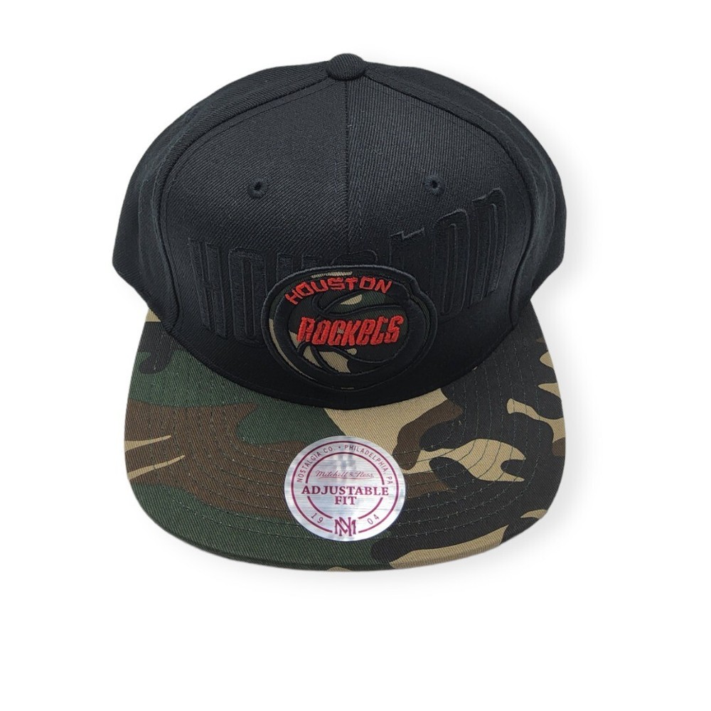 Mitchell & Ness Houston Rockets Blind Camo Adjustable Snapback Hat Cap