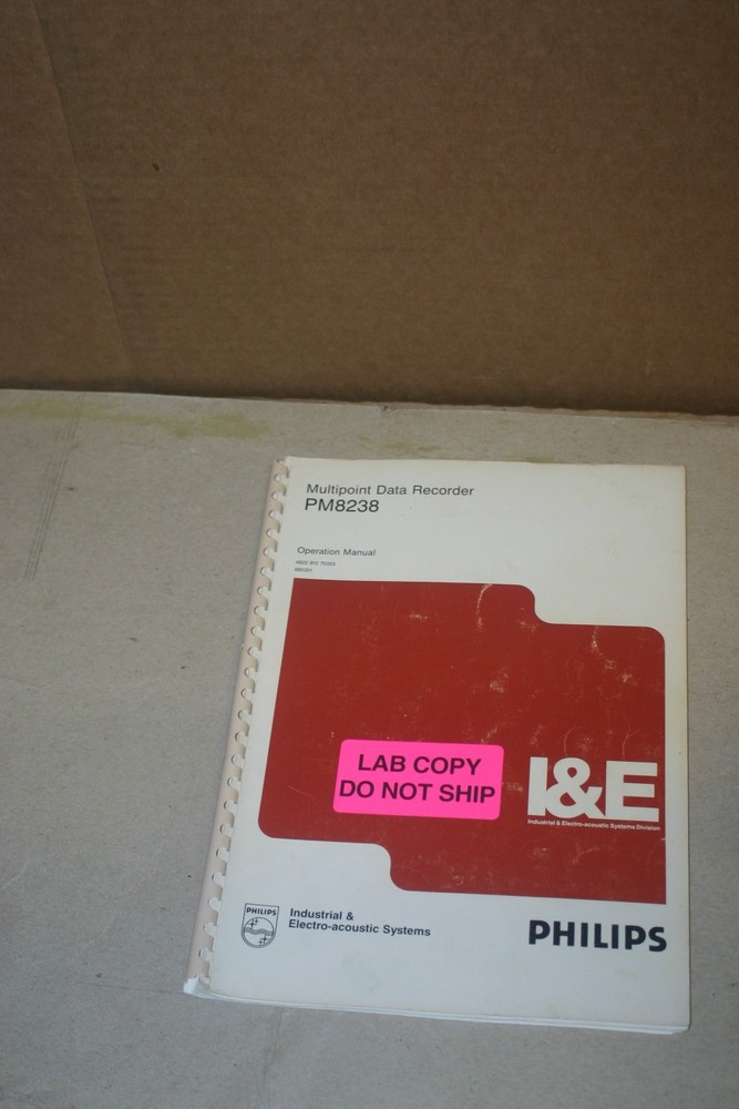 Philips PM8238 Multipoint Data Recorder Operation Manual