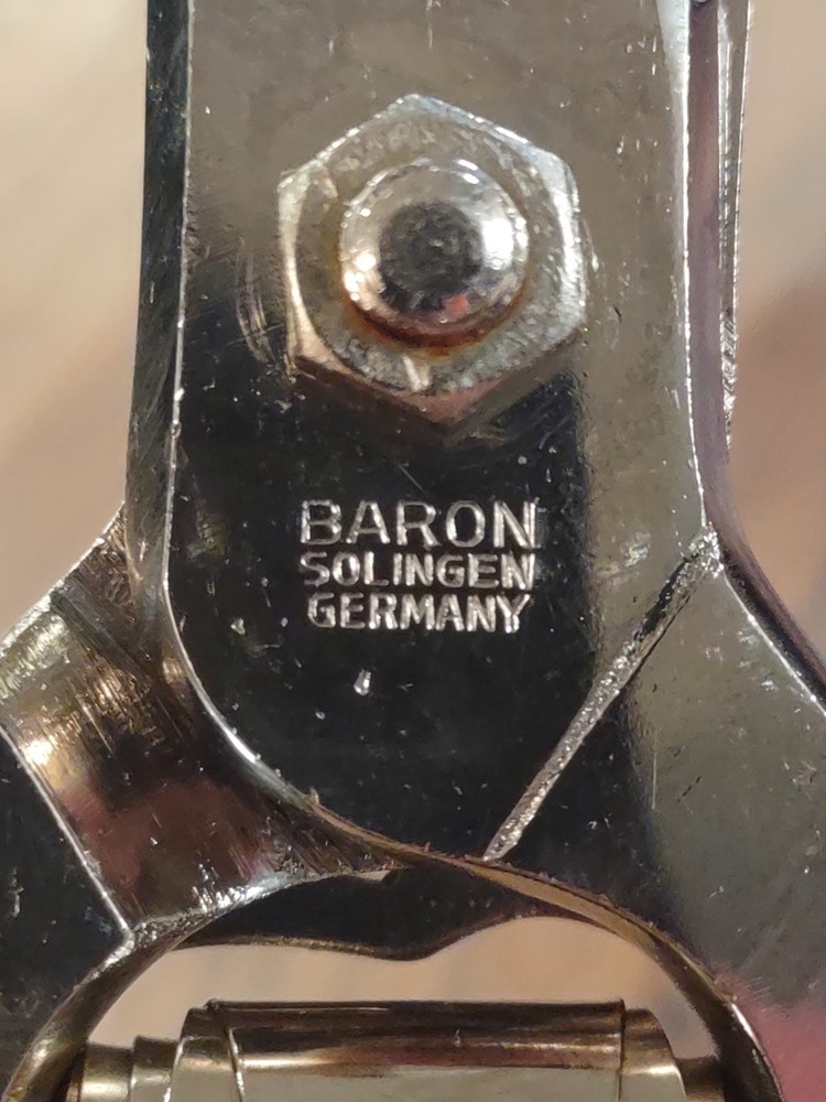 VINTAGE BARON KITCHEN POULTRY SHEARS STAG HANDLE SOLINGEN GERMANY
