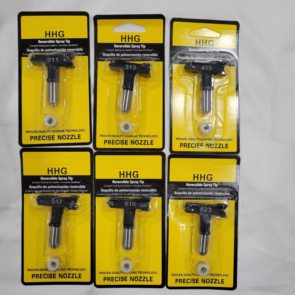 6HHG Reversible Spray Tip Precise Nozzle Airless Paint Replacement Diff Sizes