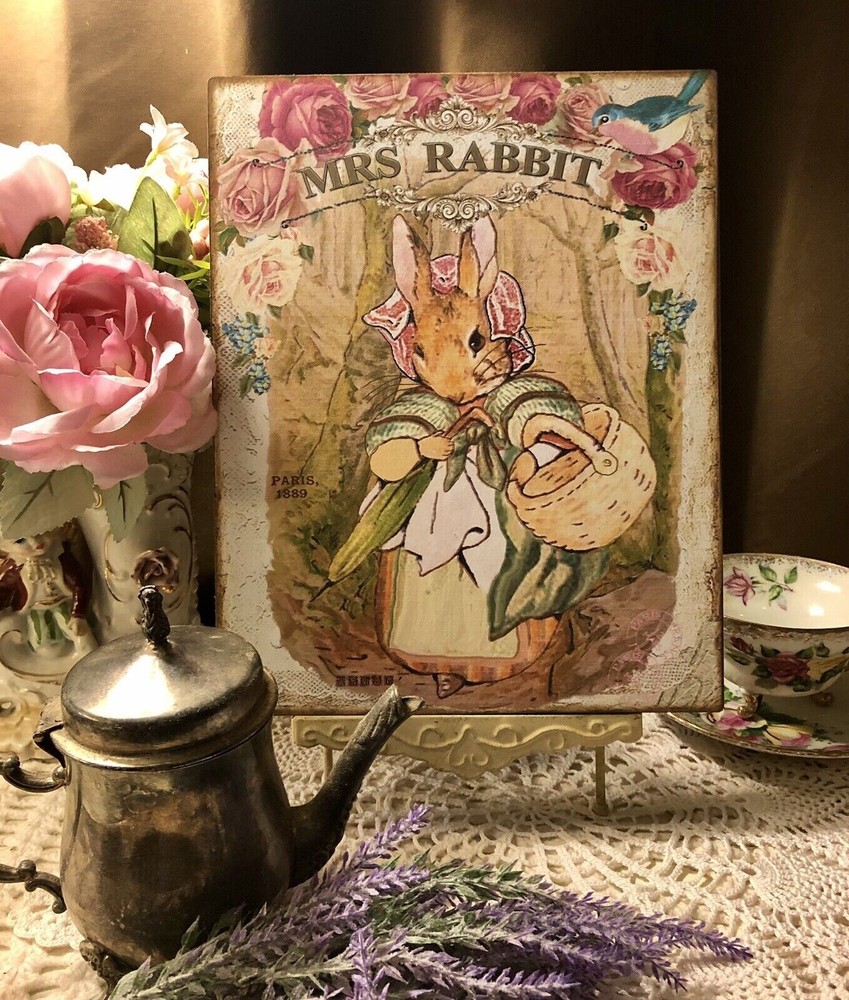 Beatrix Potter Mrs. Rabbit Handmade Sign #1