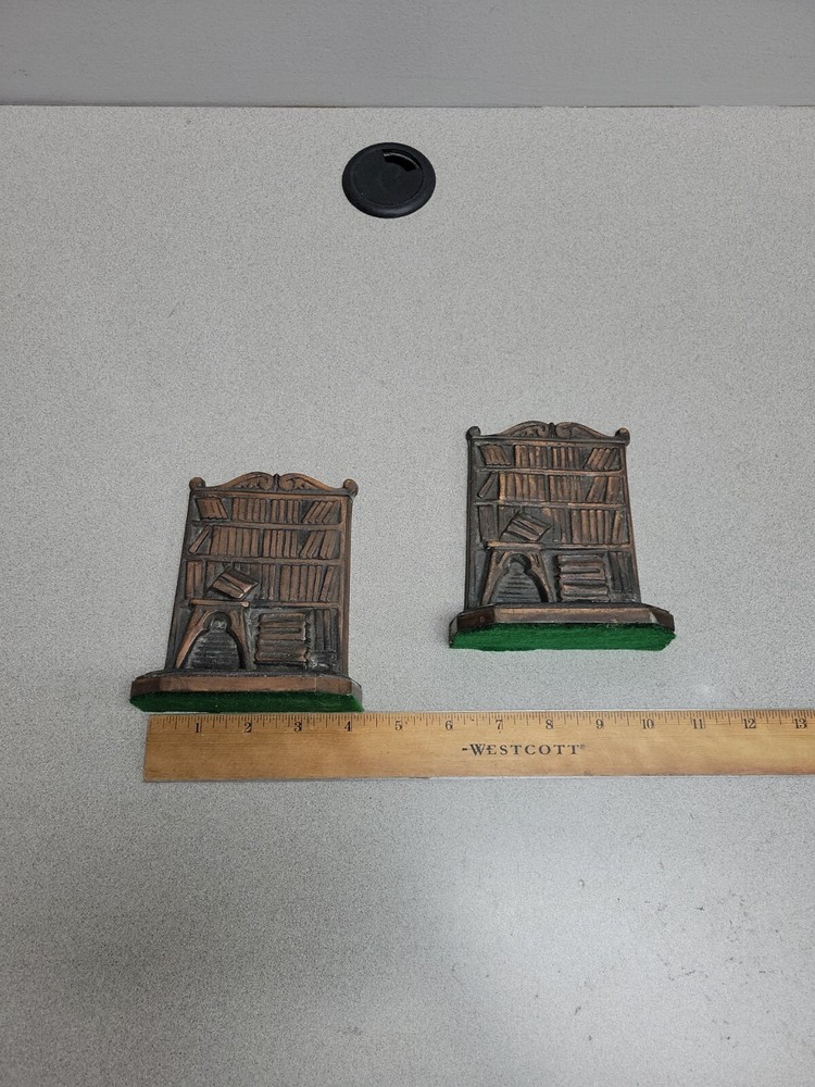 Cast Metal Libary Book Stack Bookends