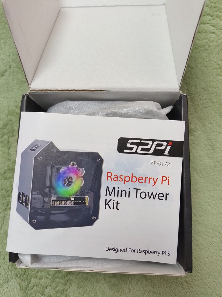Mini Tower Kit for Raspberry Pi 5, Case with ICE Tower Cooler Open Box New