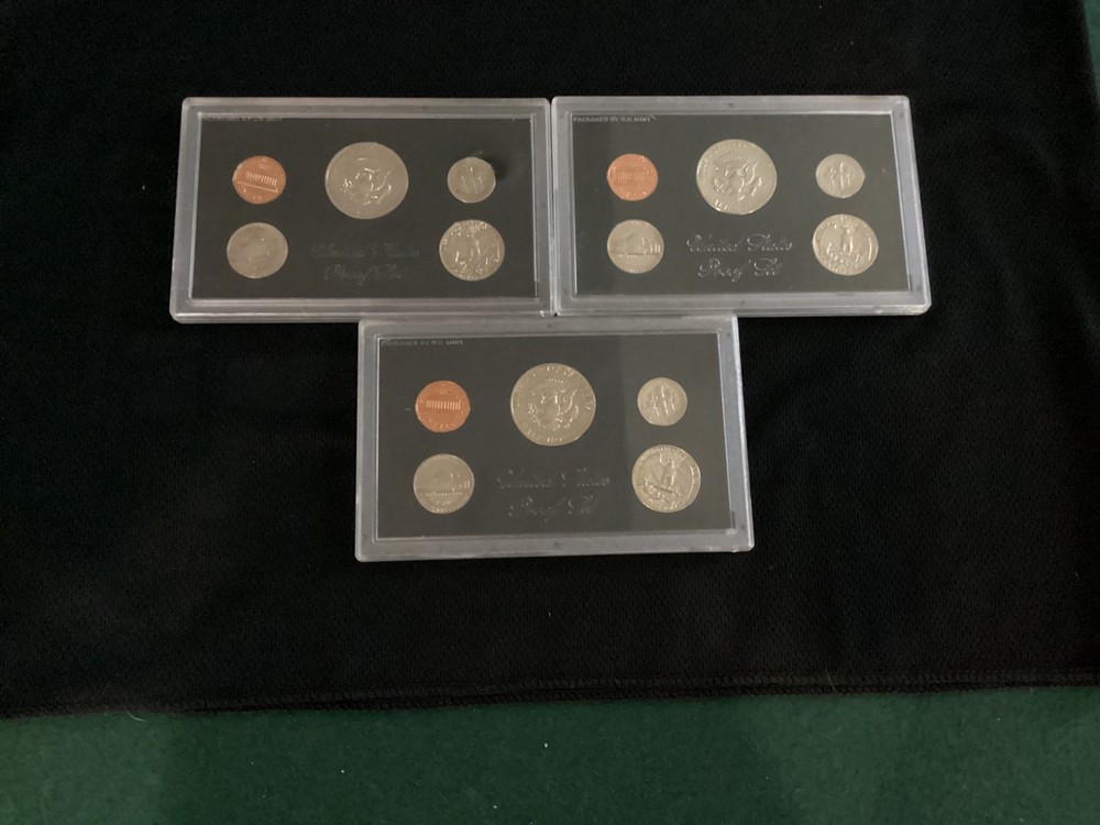 1971 U.S.Mint Proof Sets.Three complete Sets. OGP