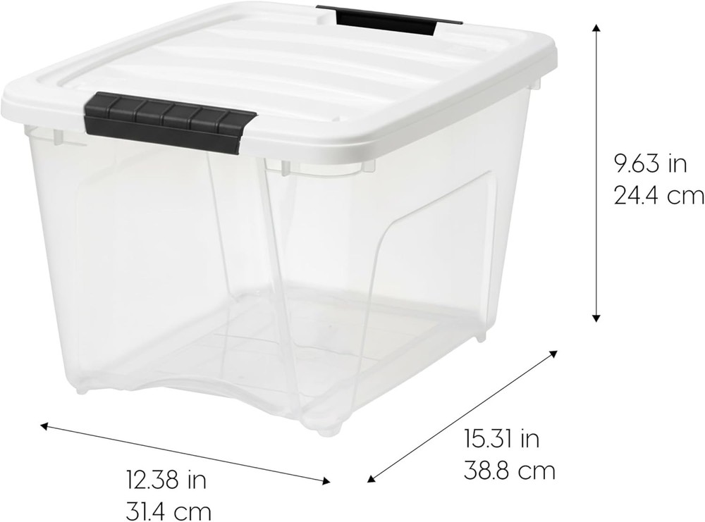 19 Qt Stackable Plastic Storage Bins with Lids, 6 Pack - BPA-Free, - See-Thr...