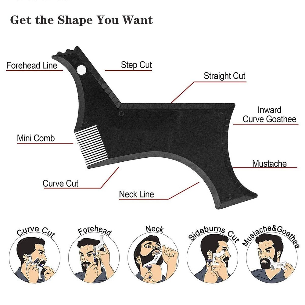Beard Shaper, Shaping Tools, Include Template Guide, 16 Piece Set