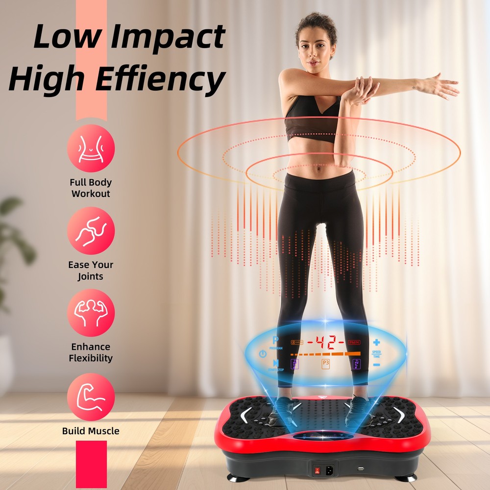 Vibration Plate Exercise 330LBS Whole Body Workout Vibrating Platform Bluetooth