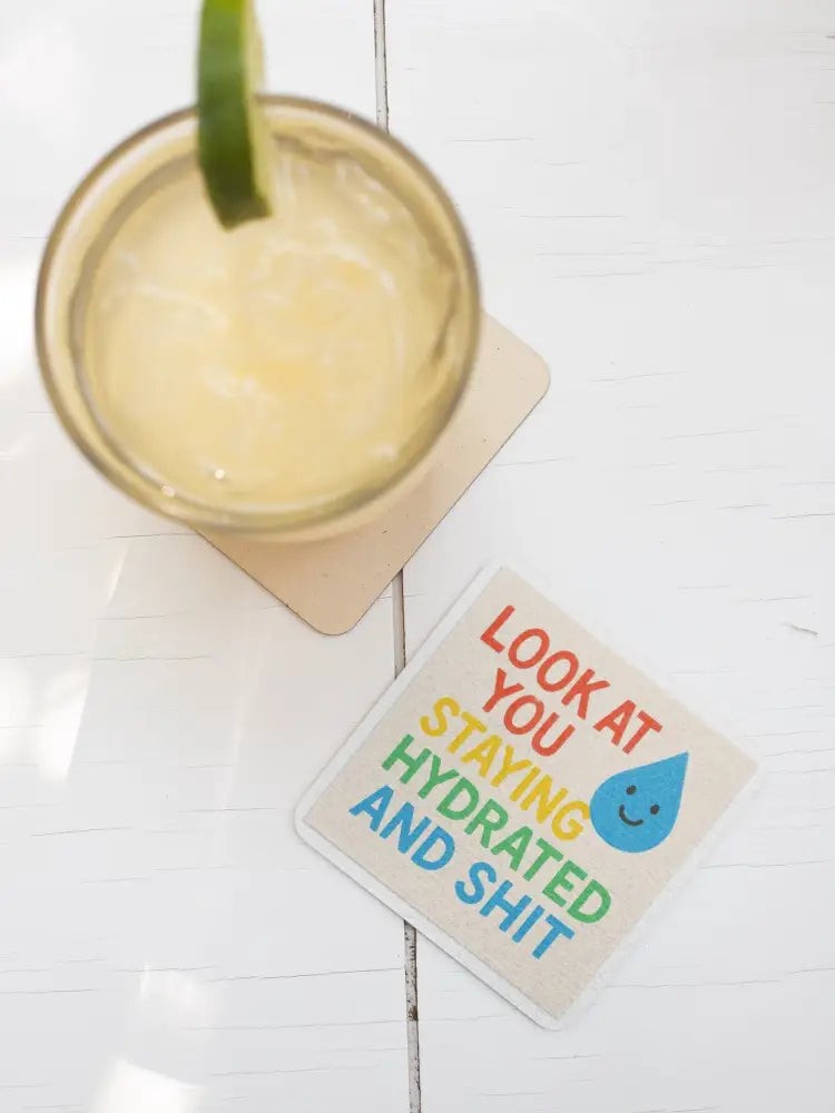 Handmade Coaster: Basically a Wellness Guru Now (Still Cusses Though)