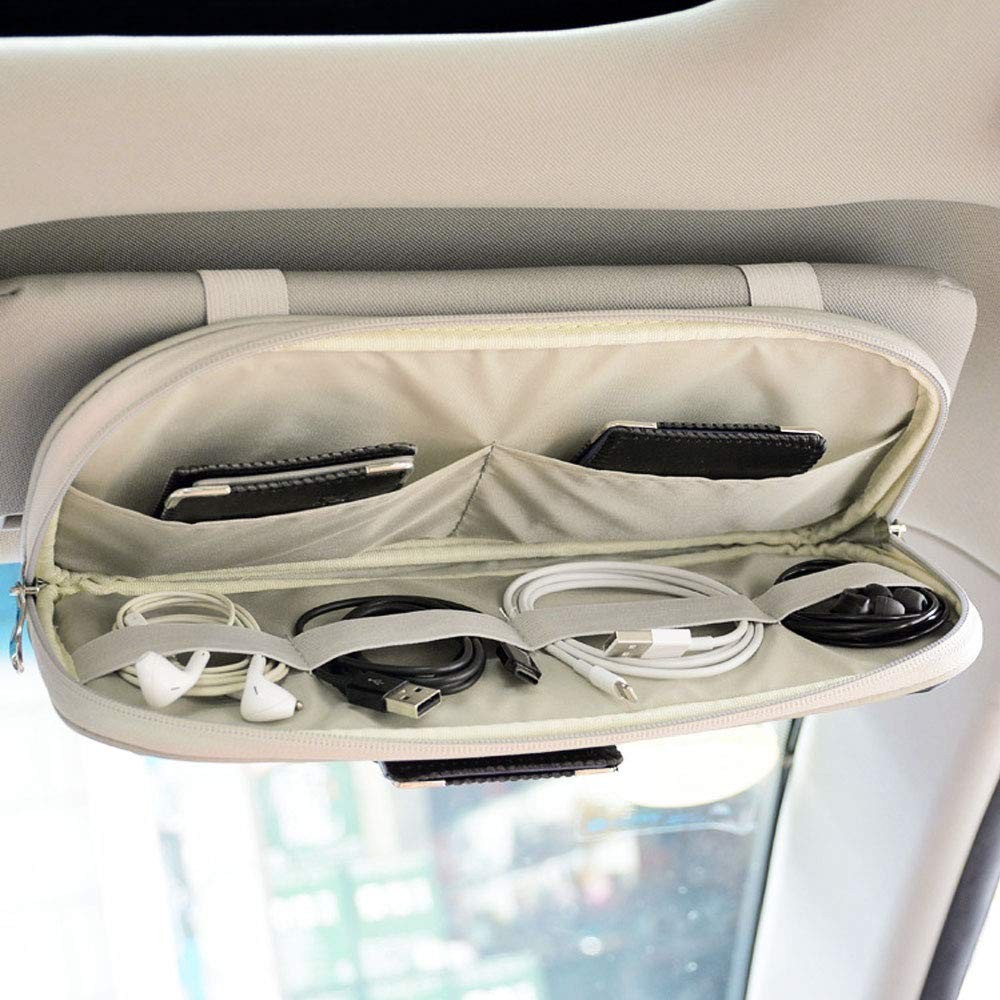 Da by Car Sun Visor Organizer, Multi-Pocket Visor Organizer Storage Pouch for