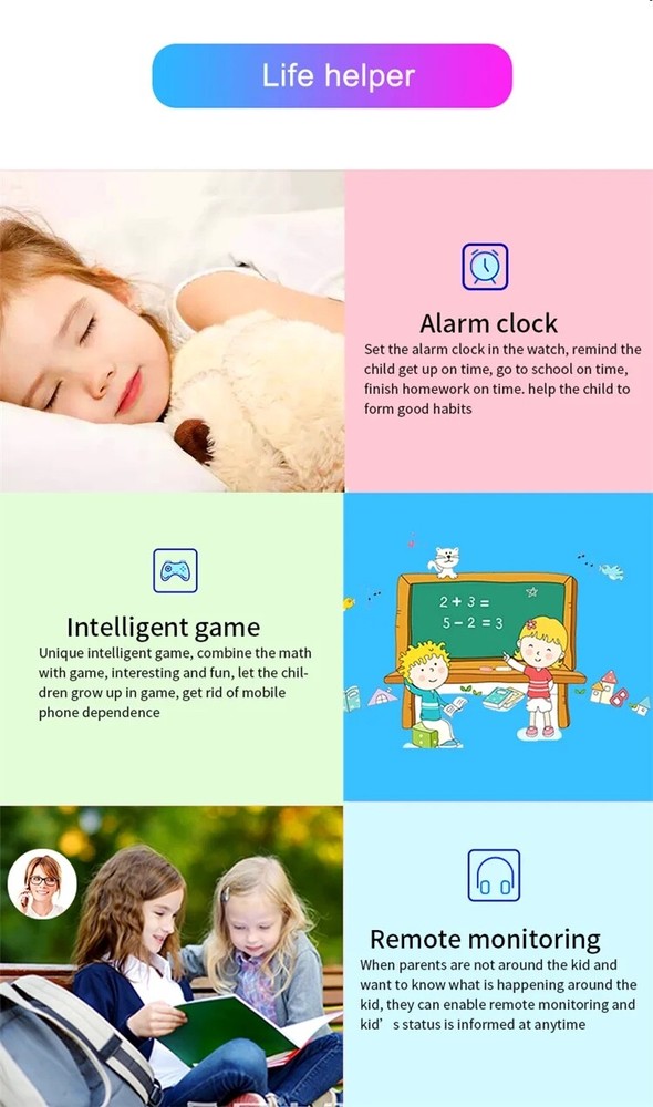Smart Watch For Kids, Activity Tracker, SOS Function, Kids School Mode, GPS Loca