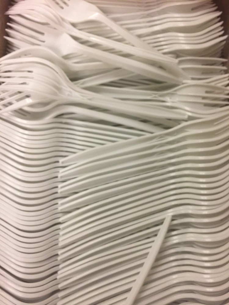U2000W Karat Medium-Weight Disposable Fork, 5.7" Length, White(Pack...