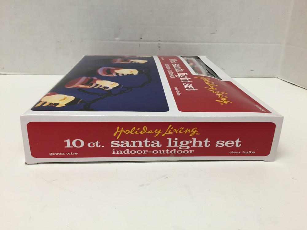 Santa String Lights Christmas Novelty Tree Plastic Blow Mold 10 Count