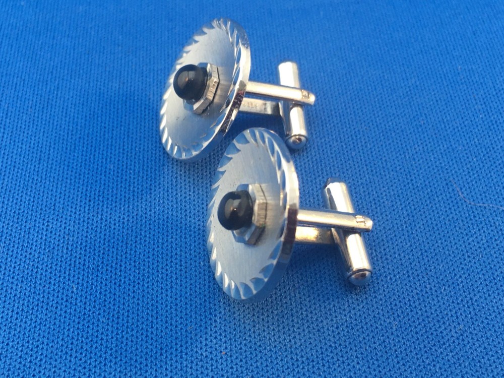 Vintage Sterling Silver Mid Century Modern Cufflinks