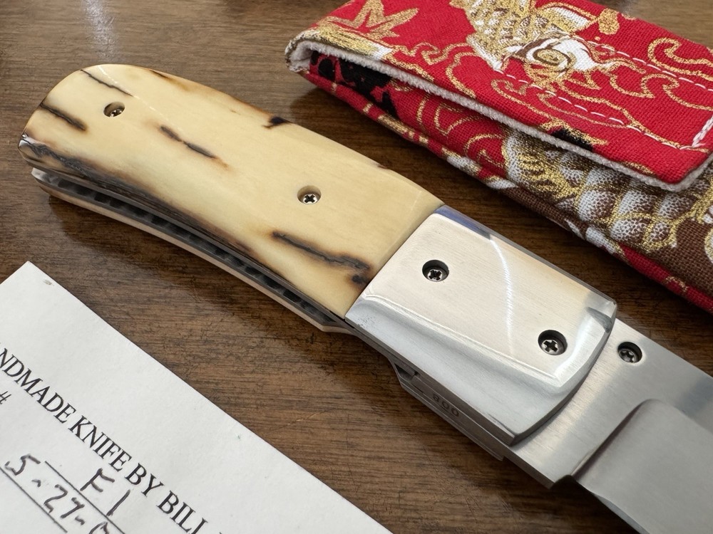 Bill Massey Custom Folding Knife ATS-34 Blade Nice Handle