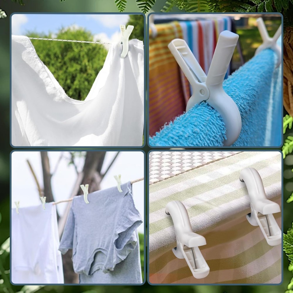Extra Large Beach Towel Clips 12Pack Increase Size and Spring Force Protect O...