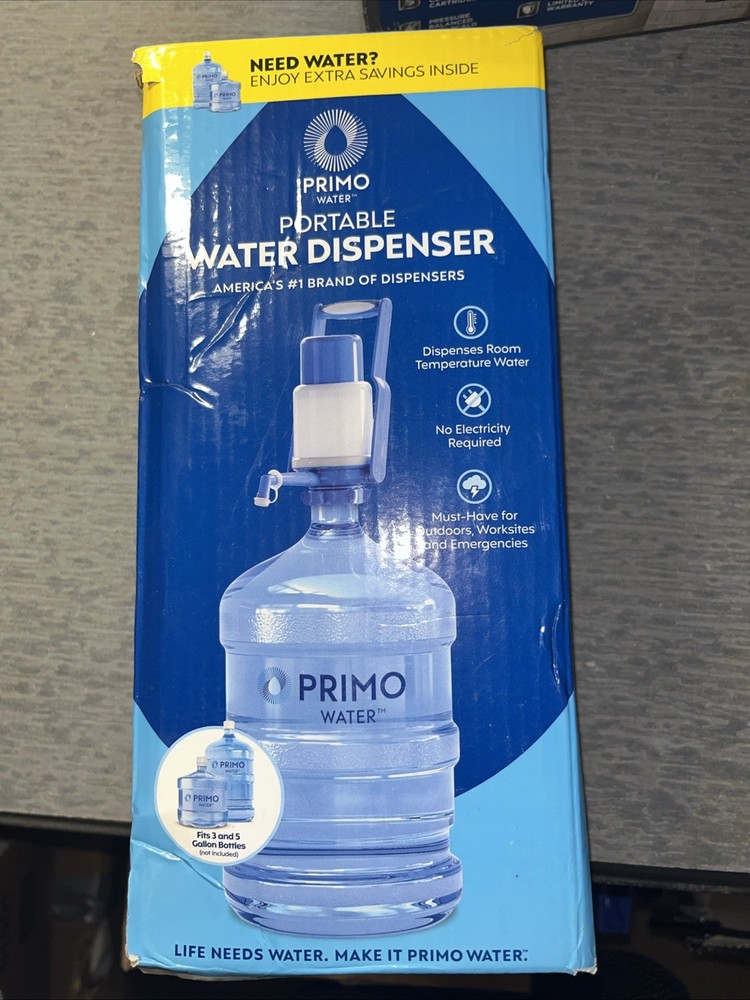 Primo Portable Manual Water Pump, Blue and White