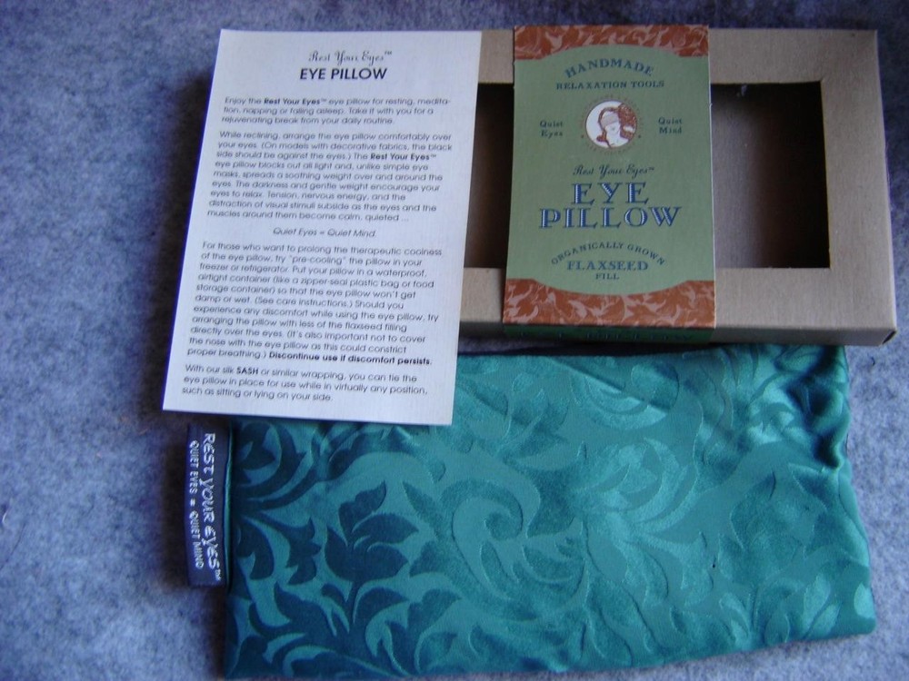 Silk Eye Pillow Handmade with Organically Grown Flaxseed