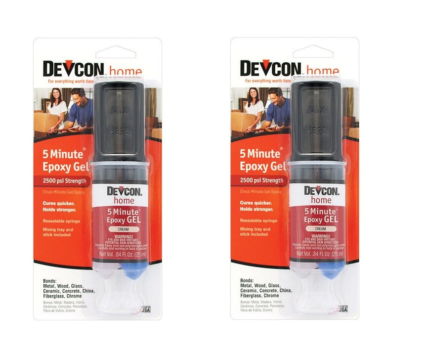 2 pack DEVCON 5 Minute Epoxy High Strength 2500 PSI S208 21045 CREAM