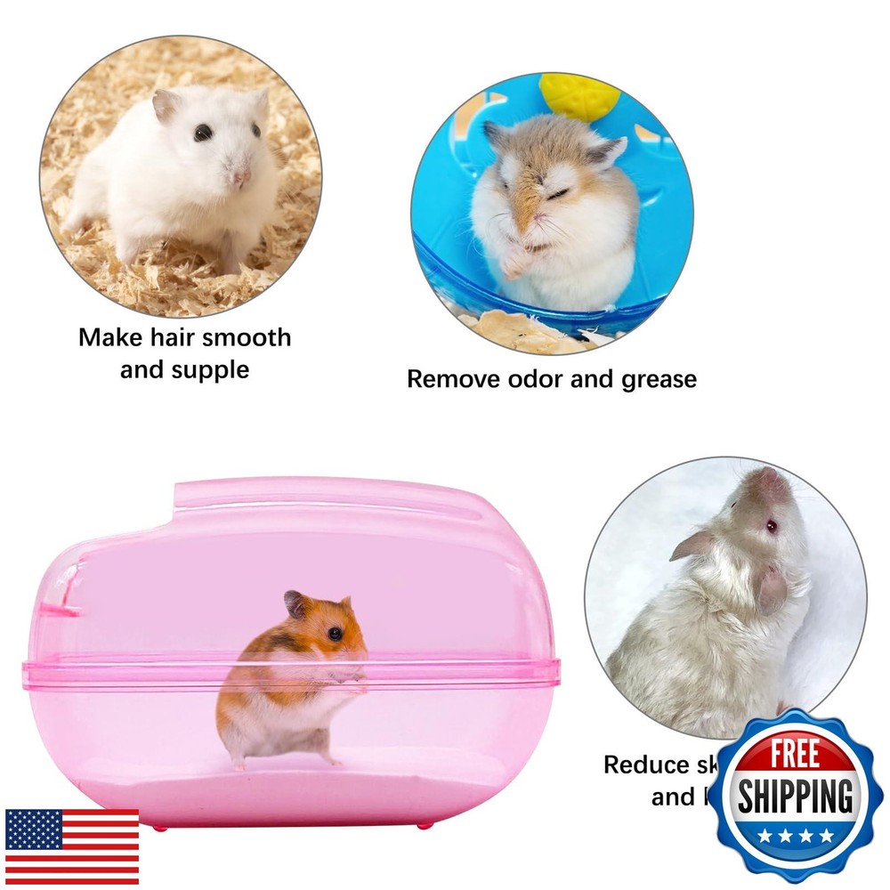 Fhiny Hamster Sand Bath Container, Transparent Hamster Bathtub Gerbil Bathroo