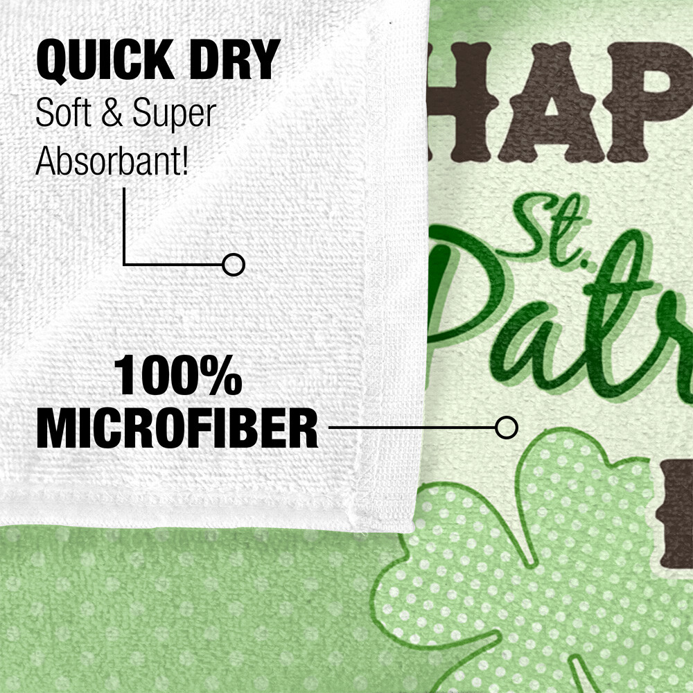 30"x60" St. Patrick's Day Gnome Beach Towel Lightweight Microfiber Bath