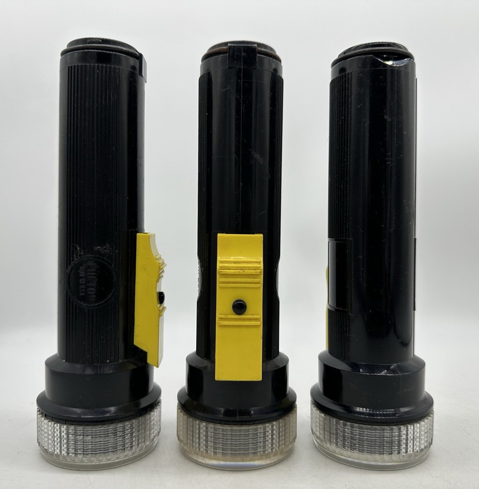 (3) Development workshop Inc Handheld Flashlight Plastic Black Yellow Military