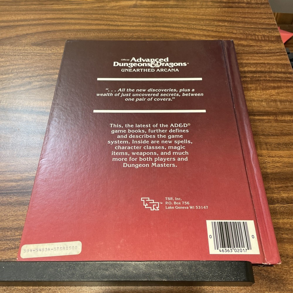 UNEARTHED ARCANA 1985 True 1st print! 1st Edition Dungeons & Dragons Solid spine